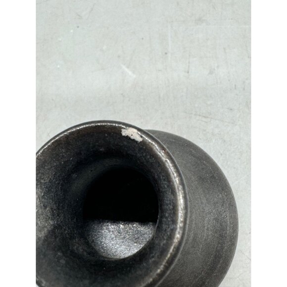 Small Vintage Black Ceramic Vase With Textured Finish Chip on Top Used READ - Picture 2 of 6